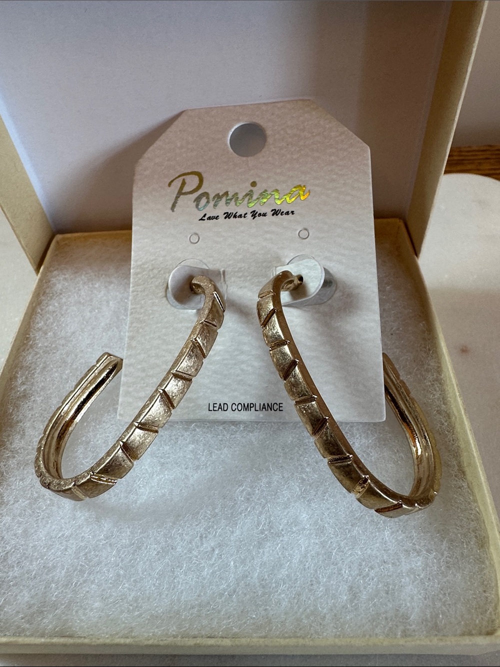 Pamina Gold Textured Hoop Earrings
